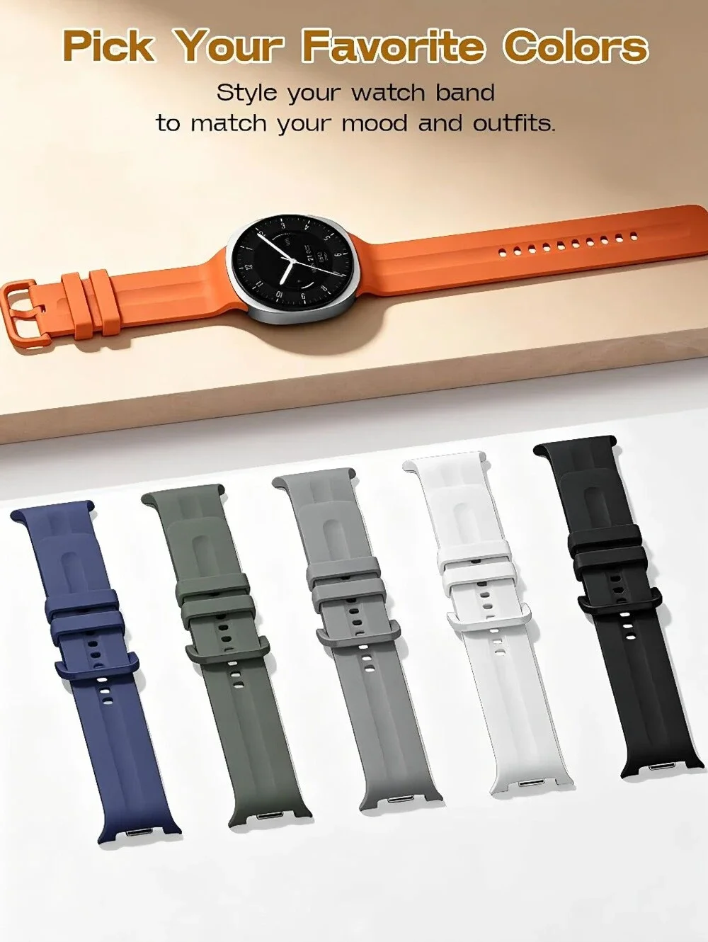 Samsung Galaxy Watch 9/8 40mm/44mm 6 Pcs No Gap Silicone Bands - NEW